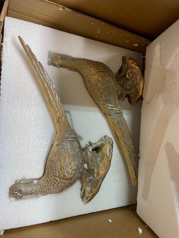 Photo 2 of Two's Company Two's Company Set of 2 Golden Pheasants in 2 Designs - Resin