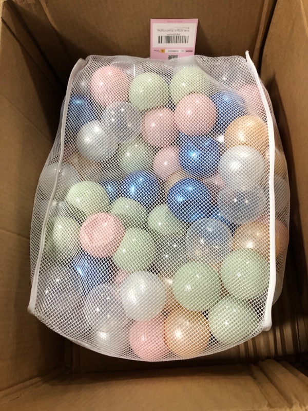Photo 3 of Heopeis Ball Pit Balls Plastic Balls Pack of 100 - Pearl 6 Color BPA Free Phthalate Free Crush Proof Ball Play Balls for Toddlers Baby Kids Birthday Pool Tent Party (2.2inches). Round - 6 Pearl Colors