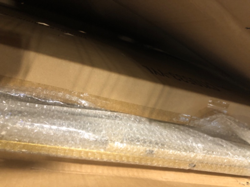 Photo 1 of YiLifebes Modern Glass Console Table, 40" Gold Sofa Table with Sturdy Metal Frame and Mirror Tempered Glass Top, for Living Room Entryway Bedroom, Gold Finish - 40"×14.25"×32" Console Table-9533