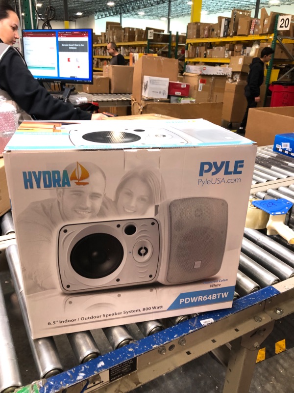 Photo 2 of Pyle Outdoor Waterproof Wireless Bluetooth Speaker - 6.5 in 800 Watt Pair 2-Way Weatherproof Wall/Ceiling Mounted Dual Speakers w/Heavy Duty Grill,Universal Mount,Patio,Indoor Use PDWR64BTW,White White 6.5 in 800 Watt