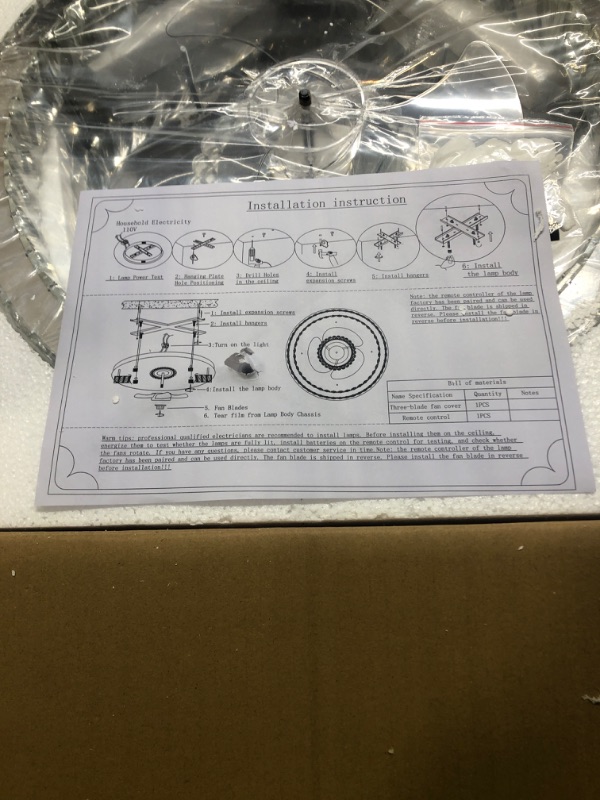 Photo 1 of KINDLOV Ceiling Fans with Lights, Modern Crystal Ceiling Fan with Remote Control, Dimmable LED Light and 3 Speeds Decorate Any Room with Low Profile Ceiling Fan with Light