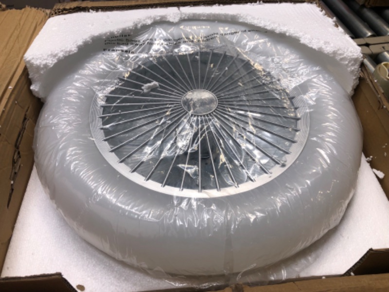 Photo 1 of Enclosed Ceiling Fan with Light Low Profile Ceiling Fan with Light 22 Inches Ceiling Fans with Lights Flush Mount with 6 Level Wind Speed,Dimmable Light 3 Color,Reversible Blades for Indoor Room… Silver ** FOR PARTS ONLY ** 