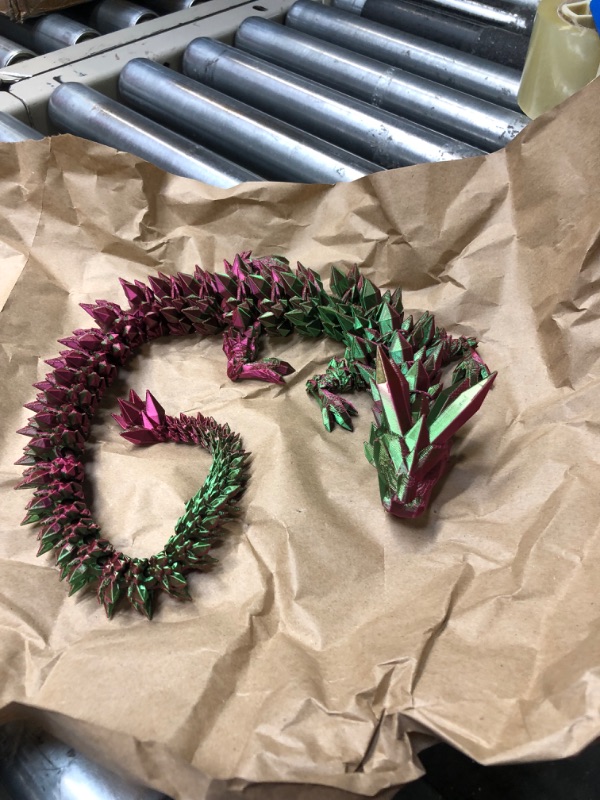 Photo 1 of Articulating Dragon Fidget Toy Series - 3D Printed Flexi Dragons Flexible ADHD, Autism, Relief Anxiety - Articulated Joints for Kids and Adults (Silk Green/Red - 26")
 
