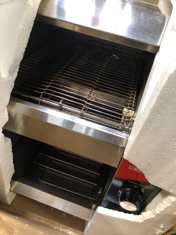 Photo 2 of CROSSON ETL Listed Commercial 10" wide With 3" Opening Conveyor Toaster 450PCS Per Hour Output for Cafes,Buffets, Restaurants and Coffee shops,Commercial Toaster 120V,1800W 450pcs/hour