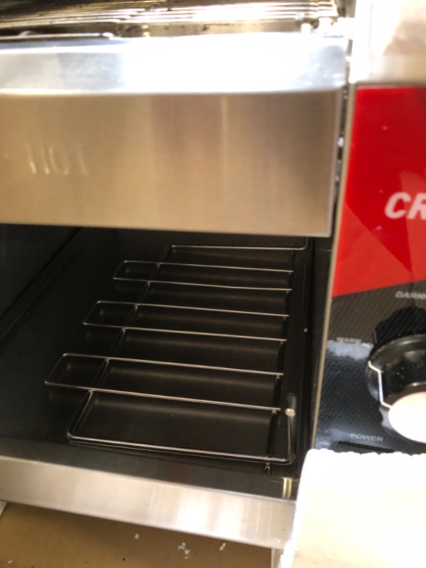 Photo 4 of CROSSON ETL Listed Commercial 10" wide With 3" Opening Conveyor Toaster 450PCS Per Hour Output for Cafes,Buffets, Restaurants and Coffee shops,Commercial Toaster 120V,1800W 450pcs/hour