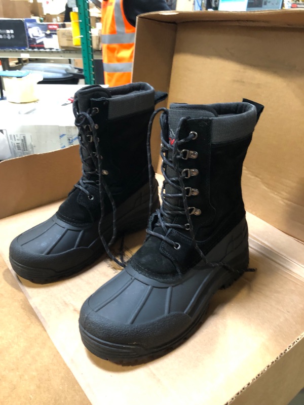 Photo 1 of Jazamé Men's Heavy Winter Boots Rain Snow Water Resistant Lace Up Duck Boots(12)