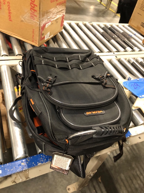 Photo 1 of 66-Pockets Tool Bag, Heavy-Duty Jobsite back pack for electricians, construction, men