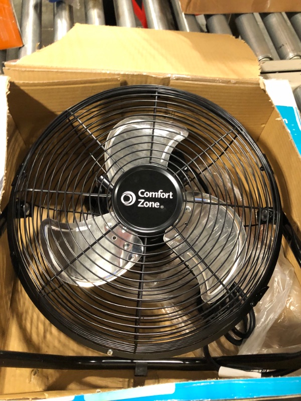 Photo 4 of Comfort Zone CZHV12B High Velocity Cradle Fan | 3 Speed, 12 Inch Fan with All Metal Construction, Black