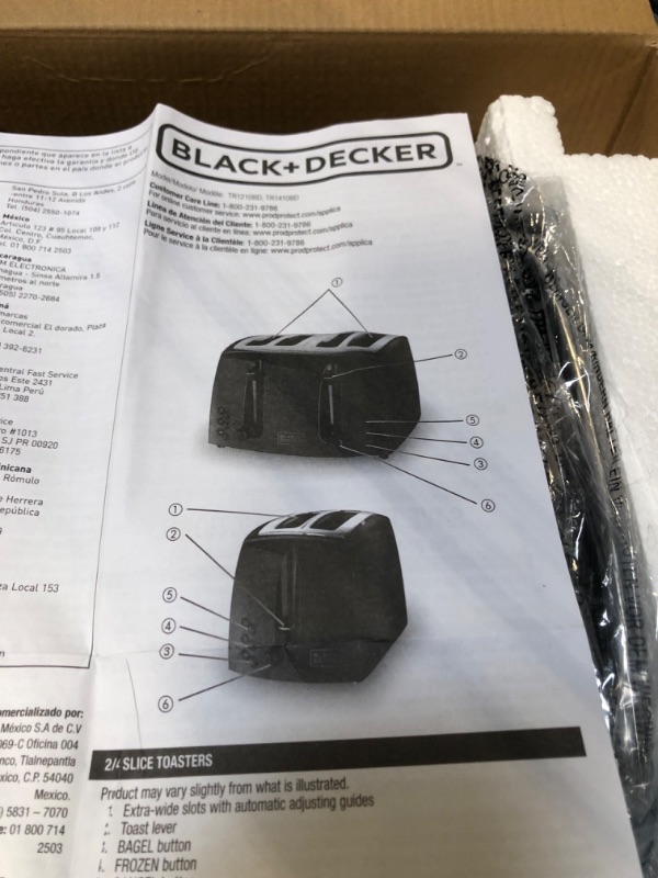 Photo 4 of BLACK+DECKER 4-Slice Toaster, Extra-Wide, Black, TR1410BD