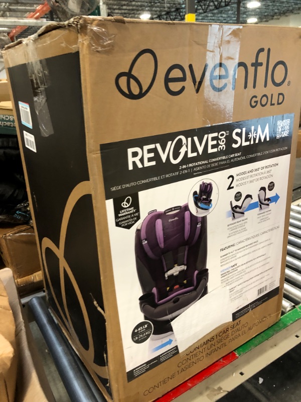 Photo 2 of Evenflo Gold Revolve360 Slim 2-in-1 Rotational Car Seat with SensorSafe (Amethyst Purple) Gold Revolve Slim Sensorsafe Amethyst Purple