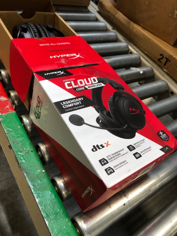 Photo 2 of ******FOR PARTS****    HyperX Cloud Core – Wireless Gaming Headset for PC, DTS Headphone:X Spatial Audio & SoloCast – USB Condenser Gaming Microphone, for PC, PS4, PS5 and Mac, Tap-to-Mute Sensor, Cardioid Polar
**MISSING MICROPHONE**