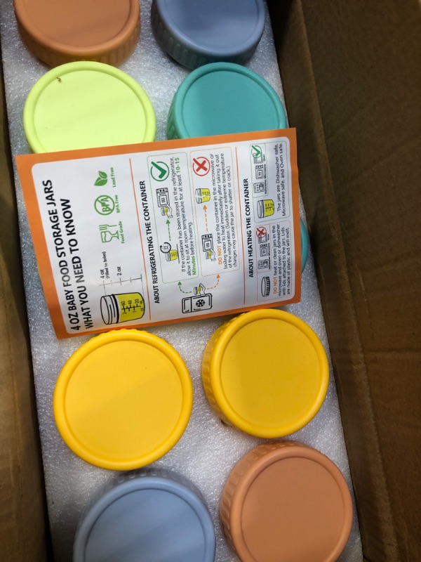 Photo 3 of 20 Pack Glass Baby Food Storage Containers - DRKIO 4 Oz Baby Food Jars with Lids Baby Food Maker Microwave Dishwasher Freezer Safe 100% Leak-Proof BPA Free