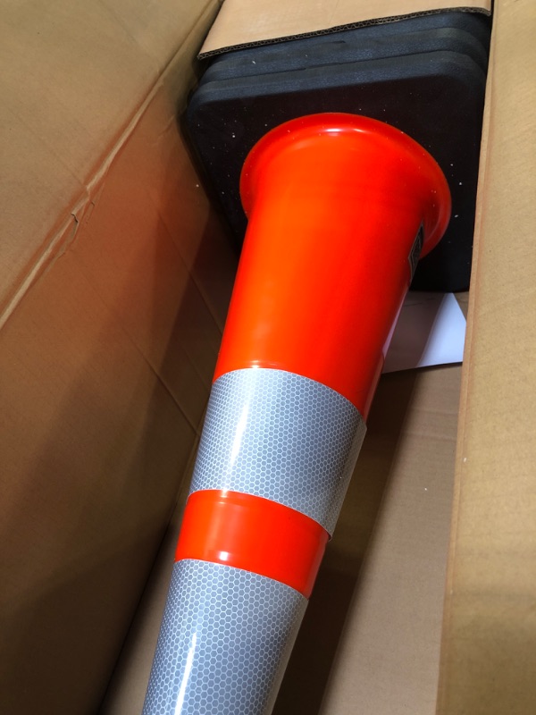 Photo 3 of (6 Cones) BESEA 28” inch Orange Safety Traffic Cones, Construction Road Parking Cone Structurally Stable, Crowd Control at Public Place.