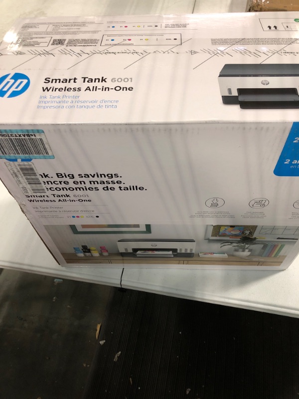 Photo 2 of HP Smart -Tank 6001 Wireless All-in-One Cartridge-free Ink Printer, mobile print, scan, copy (2H0B9A)