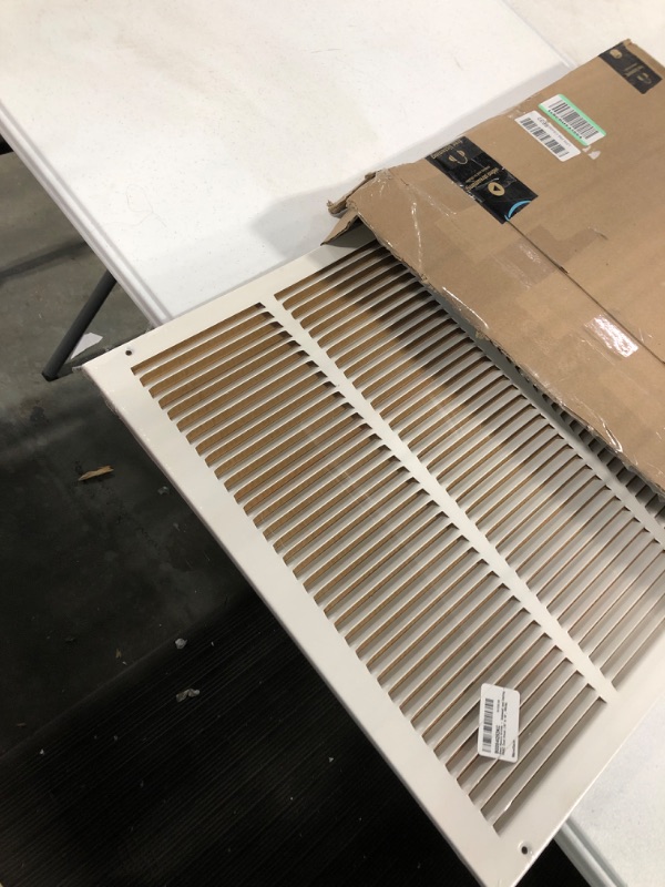 Photo 1 of 18"w X 18"h Steel Return Air Grilles - Sidewall and Cieling - HVAC Duct Cover - White [Outer Dimensions: 19.75"w X 19.75"h] 18 x 18 White