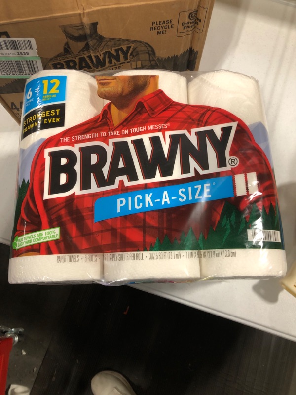 Photo 1 of Brawny® Pick-A-Size® Paper Towels, 6 Double Rolls  White 1 Count (Pack of 12)