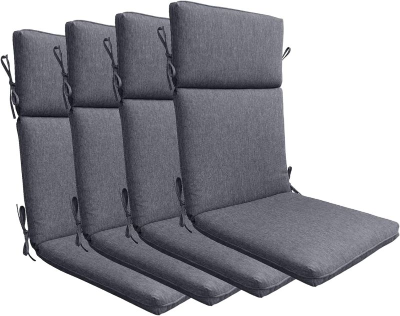 Photo 1 of 
BOSSIMA Indoor Outdoor High Back Chair Cushions Replacement Patio Chair Seat Cushions Set of 4 Charcoal Grey