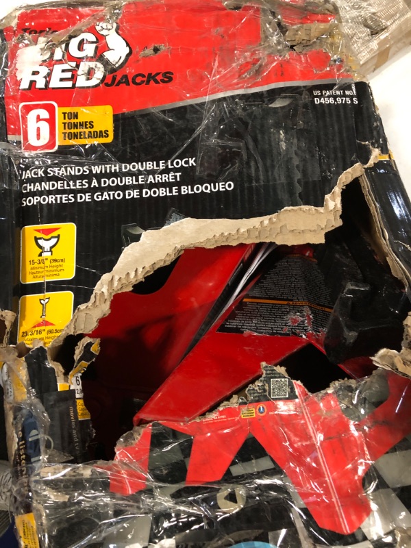 Photo 2 of ***RATCHET BAR IS MISSING***

BIG RED T43006 Torin Steel Jack Stands (Fits: SUVs and Extended Height Trucks): 3 Ton (6,000 lb) Capacity, Red, 1 Pair
