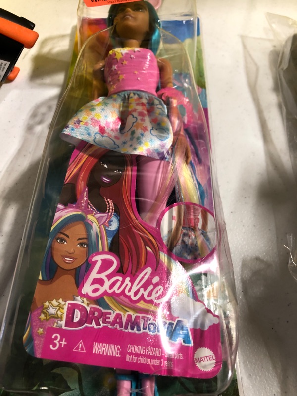 Photo 2 of Barbie Dreamtopia Unicorn Doll with Blue & Pink Hair, Skirt, Removable Unicorn Tail & Headband, Toy for Kids Ages 3 Years Old and Up Modern Multicolor