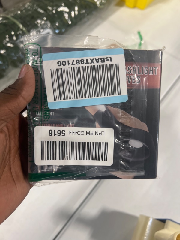 Photo 1 of Lenski LED Flashlight Gloves, Waterproof, Adjustable, Battery Powered, Black