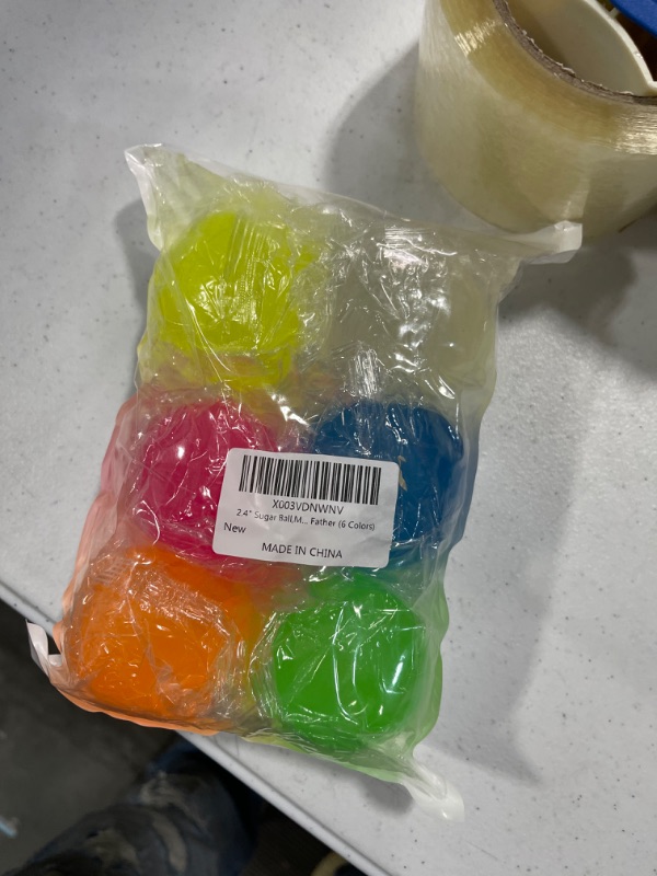 Photo 1 of 2.4" Sugar Ball,Malt Sugar Stress Ball,Clear Malt Sugar Ballslow Rise Squishy Stress Relief Balls,Filled Relaxing Sensory Fidget Squeeze Toy,Hand Exercise Balls Gift for Father (6 Colors)