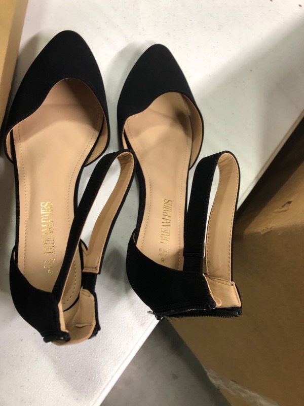 Photo 1 of DREAM PAIRS Women's Low Wedge Ankle Strap Flats Shoes 5 Black/Nubuck