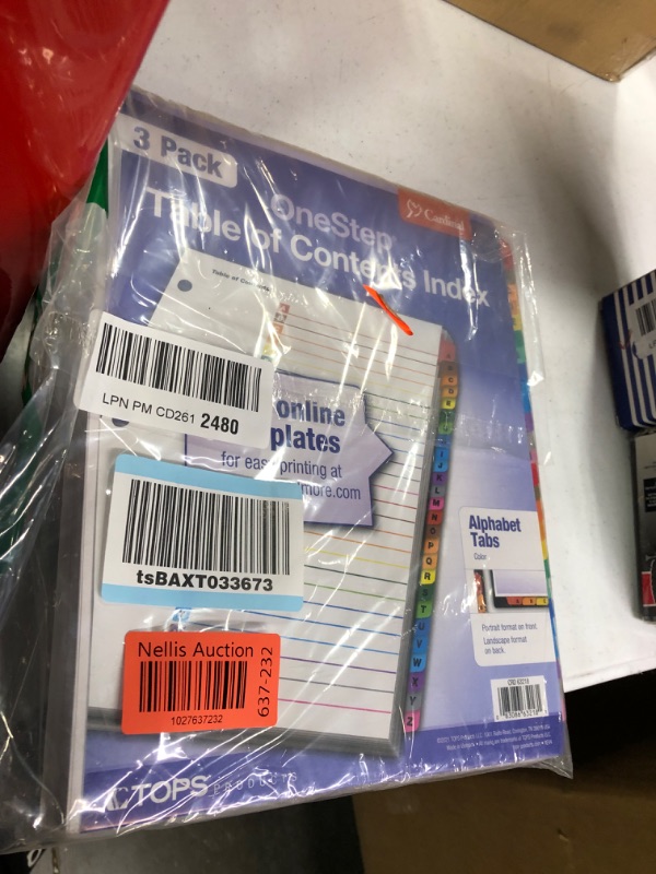 Photo 2 of Cardinal A-Z Tab Dividers for 3 Ring Binders, Customizable Table of Contents Page with Multicolor A-Z Tabs, 3 Sets (63218)