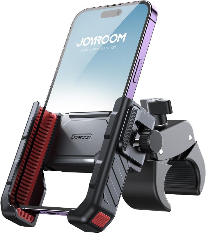 Photo 1 of JOYROOM Motorcycle Bike Phone Mount Holder - Bicycle Handlebar Cell Phone Mount - Stroller Scooter Phone Clip for iPhone Samsung Galaxy 4.7''-7'' Smartphones