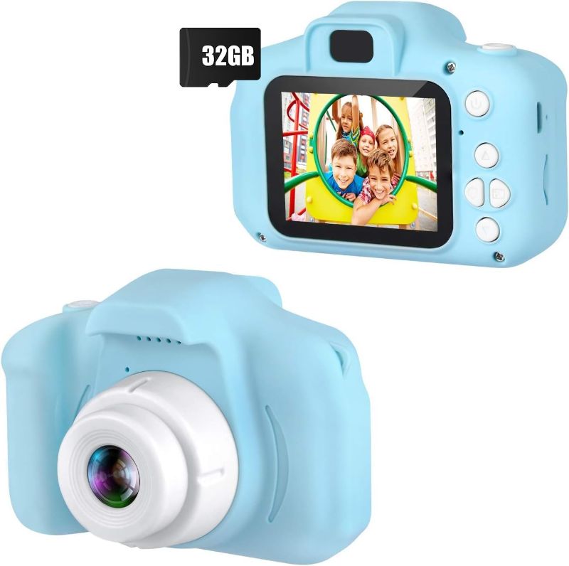 Photo 1 of Dartwood 1080p Digital Camera for Kids with 2.0” Color Display Screen & Micro-SD Card Slot for Children - 32GB SD Card Included (Blue)