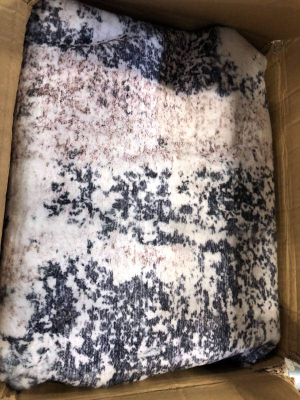 Photo 3 of Area Rug Living Room Rugs: 5x7 Large Soft Indoor Carpet Modern Abstract Decor Rug with Non Slip Rubber Backing for Under Dining Table Nursery Home Office Bedroom Gray Brown Gray Brown 5'x7'