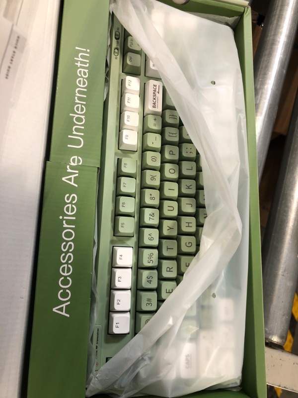 Photo 2 of EPOMAKER RT100 97 Keys Gasket BT5.0/2.4G/USB-C Mechanical Keyboard with Customizable Display Screen, Knob, Hot Swappable Socket, 5000mAh Battery for Win/Mac(RT100 Green, Sea Salt Silent Switch) Sea Salt Silent Switch RT100 Green