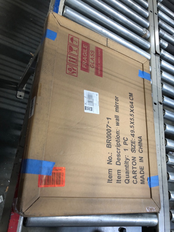 Photo 1 of KOHROS Scalloped Beveled Edge Polished Frameless Wall Mirror for Bathroom, Living Room, Vanity, Bedroom, Slive Mirror (W 18" x H 24" Scalloped) W 18" x H 24" Cloud Silver