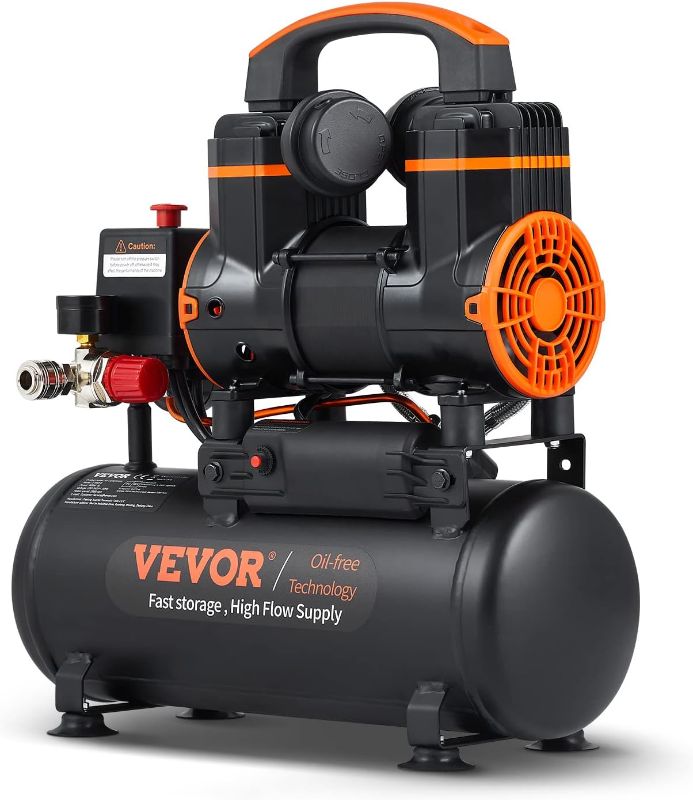 Photo 1 of ******NOT COMPLETE SET******  VEVOR 2.1 Gallon Air Compressor, 1.2HP 2.2 CFM@90PSI Oil Free Air Compressor Tank & Max. 116PSI Pressure, 70 dB Ultra Quiet Compressor for Auto Repair, Tire Inflation, Spray Painting, Woodwork Nailing
