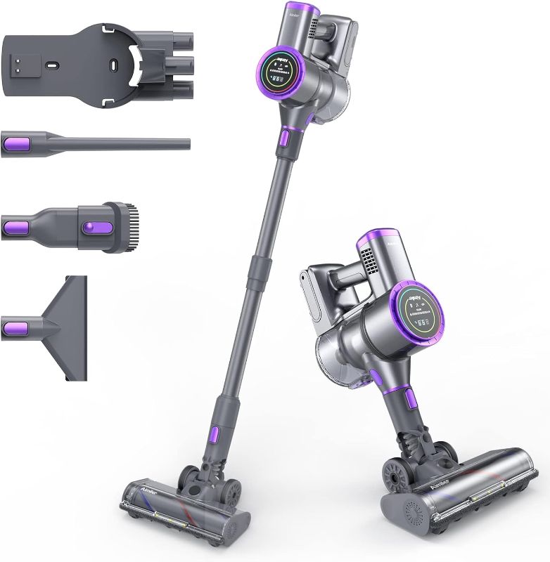 Photo 1 of AIMILER Cordless Vacuum Cleaner, 450W Cordless Stick Vacuum with 33Kpa Powerful Suction, 55min Runtime, Detachable Battery, Self-Standing 6 in 1 Lightweight Vacuum for Hard Floor