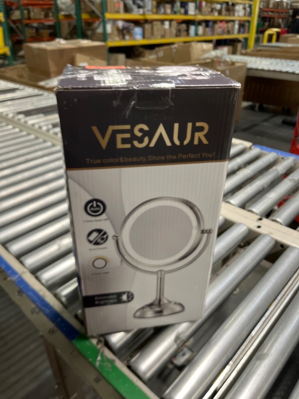 Photo 1 of Professional 8.5" Large Lighted Makeup Mirror Updated with 3 Color Lights, 1X/10X Magnifying Swivel Vanity Mirror with 48 Premium LED Lights, Brightness Dimmable Cosmetic Mirror, Senior Pearl Nickel