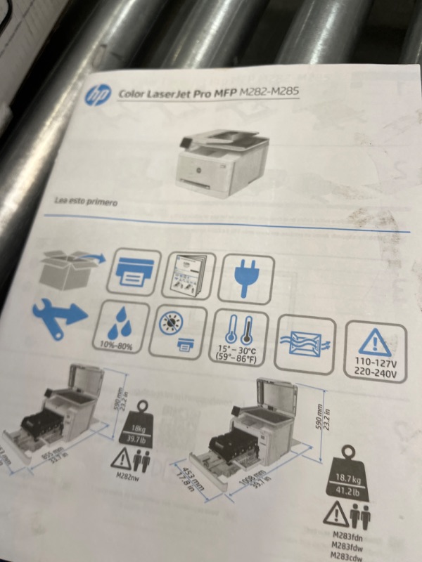 Photo 3 of HP Color LaserJet Pro M283fdw Wireless All-in-One Laser Printer, Remote Mobile Print, Scan & Copy, Duplex Printing, Works with Alexa (7KW75A), White