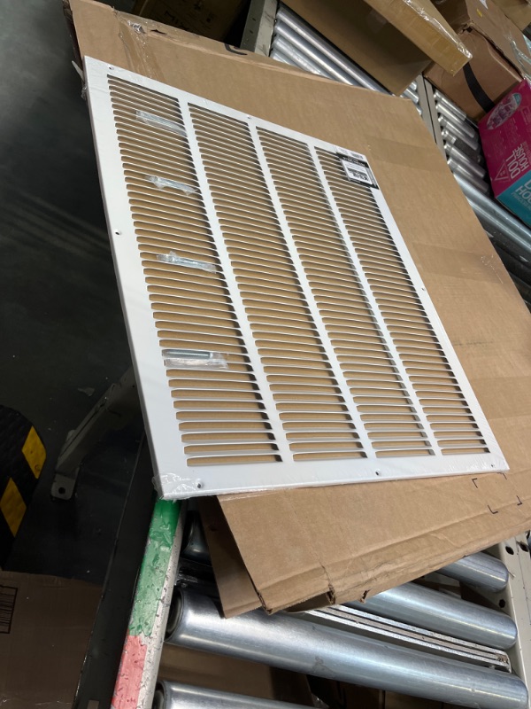 Photo 3 of 20"w X 24"h Steel Return Air Grilles - Sidewall and Ceiling - HVAC Duct Cover - White [Outer Dimensions: 21.75"w X 25.75"h] 20 X 24 White