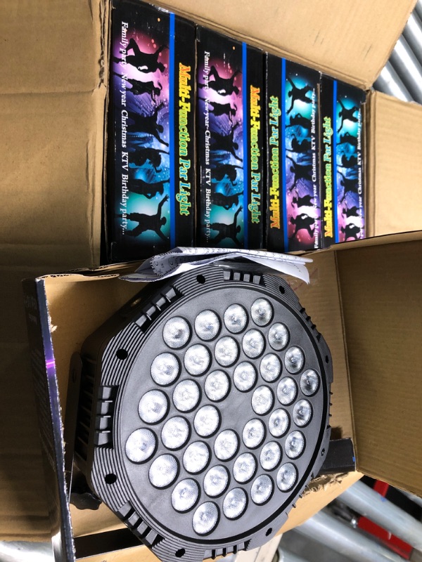 Photo 1 of ******NOT COMPLETE SET****** Stage Lights 36 LED RGB DJ Par Light Remote & DMX Controlled Sound Activated Uplights for Wedding Birthday Club Christmas Music Show Dance Party Stage Lighting-8 Pack