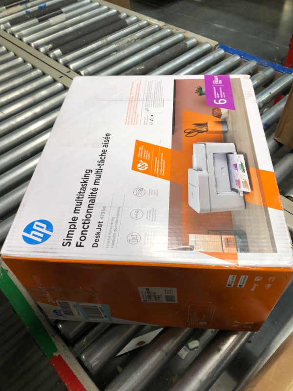 Photo 2 of ** FOR PARTS ** TURNS ON ** HP DeskJet 4155e Wireless Color Inkjet Printer, Print, scan, copy, Easy setup, Mobile printing, Best-for home, Instant Ink with HP+,white
