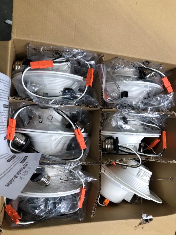 Photo 3 of 12 Pack 5/6 Inch LED Can Lights Retrofit Recessed Lighting, 5CCT 6 Inch Recessed Lights Selectable 2700K-6000K Dimmable, 12W=75W, 1200LM Downlight with Metal Smooth Trim-ETL and Energy Star Certified 5/6IN-12PACK 5/6INCH