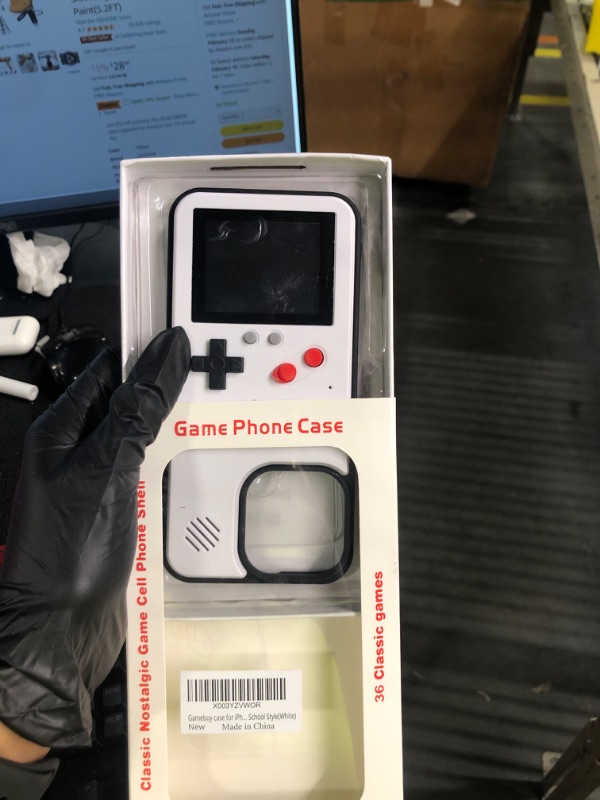 Photo 1 of GO-VOLMON Gameboy case for iPhone 15 Pro Max Protective, Retro Game Phone Case for iPhone 15 Pro Max Preload 36 Games, Video Game Case for iPhone 15 Pro Max Color Screen Old School White White iPhone 15 Pro Max
