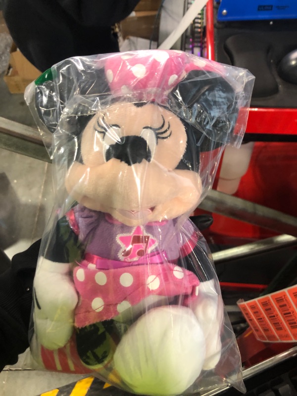 Photo 2 of Disney Junior Mickey Mouse Funhouse Singing Fun Minnie Mouse 13 Inch Lights and Sounds Feature Feature Plush, Sings Bowtoons Theme Song, by Just Play