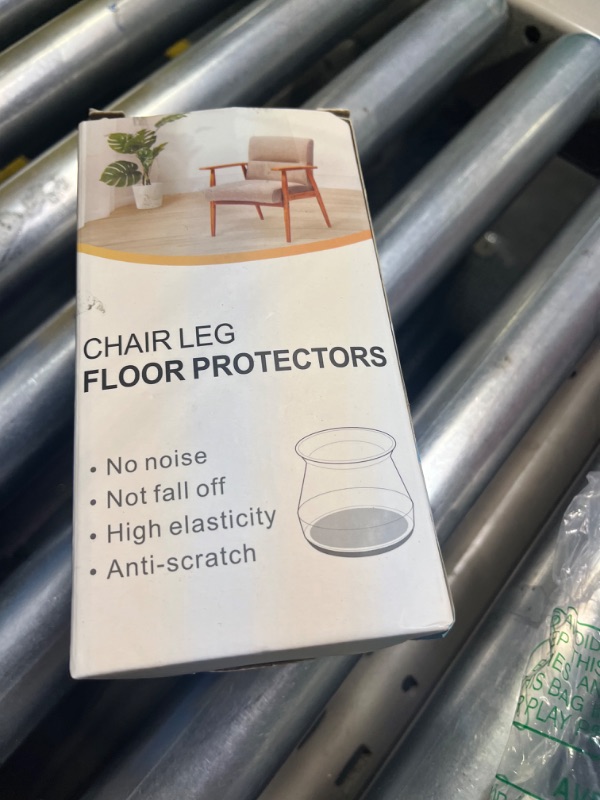 Photo 2 of 24 pcs Chair Leg Floor Protectors, Furniture Felt Pads Silicone Covers caps for Chairs,Chair Leg Protectors for Hardwood Floors (Large fit:1.3''-2'') Large (Fit 1.3"-2") Clear-24pcs