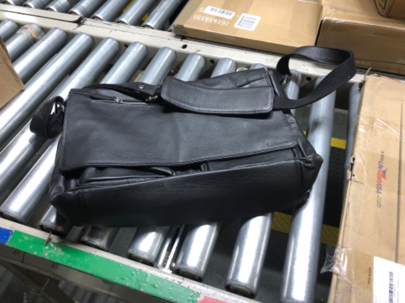 Photo 2 of  *Similar Item* * Similar Color* VALENCHI Leather Messenger Bag for Men & Women 14inch laptop Bag for Travel College Work - Handmade Brown Oily Hunter