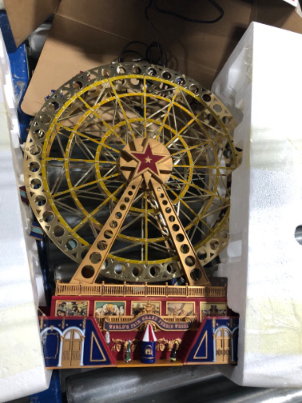 Photo 3 of Mr. Christmas World's Fair Grand Ferris Wheel Musical Animated Indoor Christmas Decoration, 15 Inch, Gold