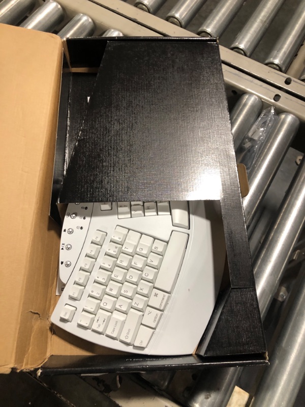 Photo 1 of Perixx PERIBOARD-612W - Wireless Ergonomic Keyboard - Dual Bluetooth and 2.4G Spec - Compatible with Mac and PC - White