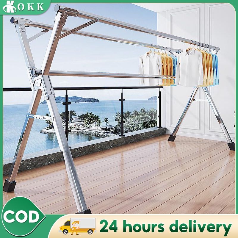 Photo 1 of [Reinforce]Foldable Sampayan Stainless Clothes Rack Laundry Drying Rack Sampayan Indoor Outdoor rack