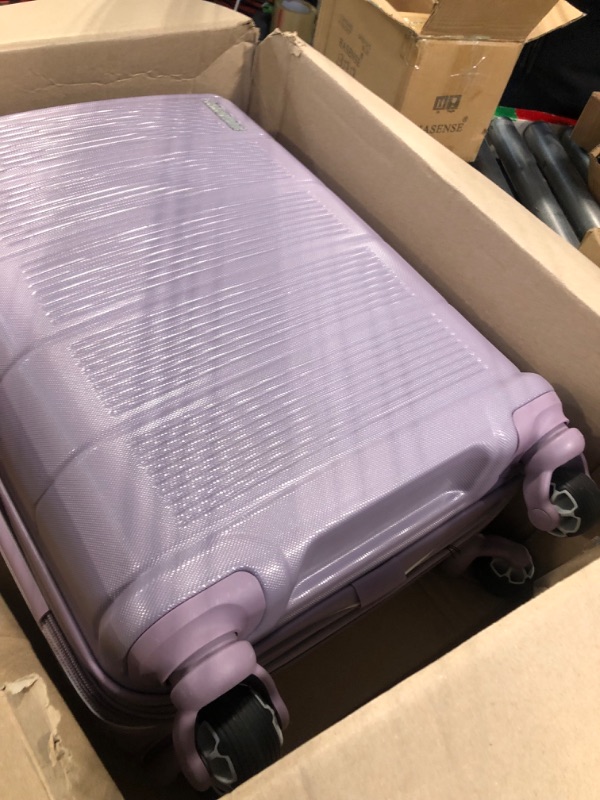 Photo 4 of American Tourister Stratum 2.0 Expandable Hardside Luggage with Spinner Wheels, Purple Haze, Carry-on 20-Inch Carry-On Purple Haze