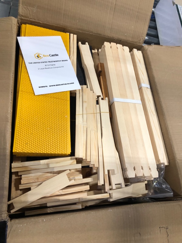 Photo 3 of 10-Frames Complete Beehive Kit, 100% Beeswax Coated Bee Hive Includes Frames and Beeswax Coated Foundation Sheet (2 Layer)