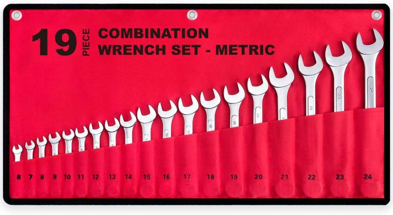 Photo 1 of 19-Piece Metric Combination Wrench Set, 6mm - 24mm Sizes | Roll-up Pouch, Ideal for Household, Garage, Workshop, Auto Repairs
